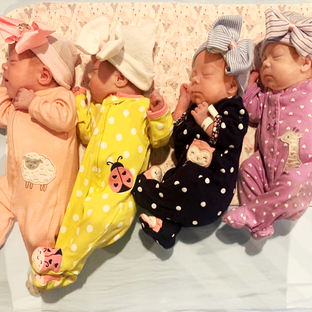 Truly 4 of a Kind! Couple Welcomes Rare Identical Quadruplet Girls