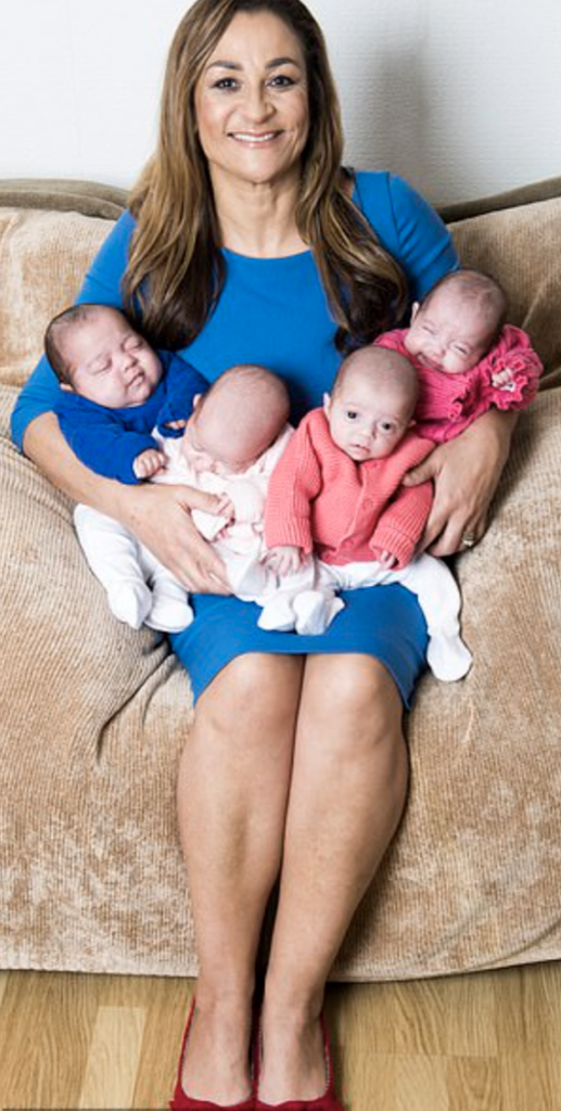 Despite Being Born Prematurely At Just Weeks Britain S Oldest Mother Of Quadruplets Celebra